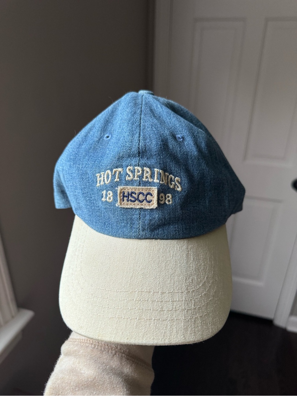 Hot Springs HSCC Embroidered Two-Tone Baseball Cap - Blue & Cream